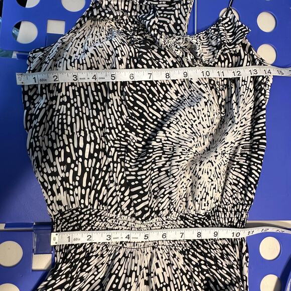 PARKER 100% silk starburst pattern Halle blousant halter maxi dress womans small - Picture 10 of 11